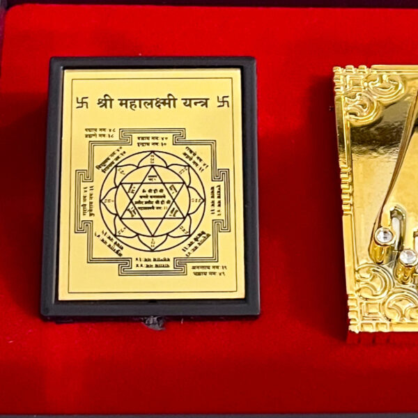 Gold Plated Shree Lakshmi Ganesh Yantra - Image 2